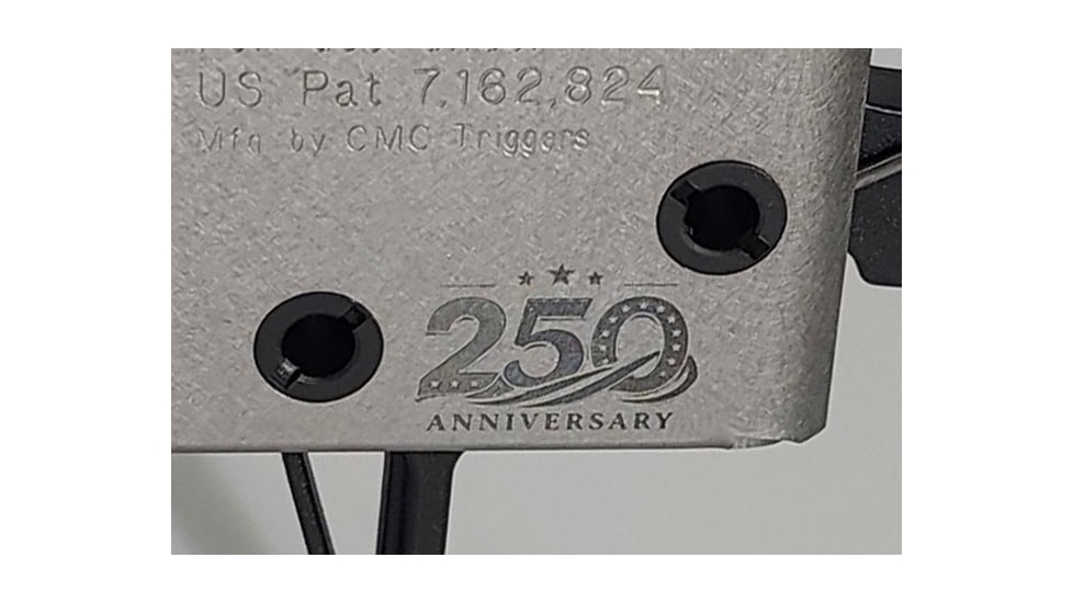 CMC Triggers AR-15/AR-10 Single Stage 250 yr Celebration Limited Edition AR Trigger, Flat, 3.5lb, Silver, CMC-AR-D-S-SF-3.5-S-S250