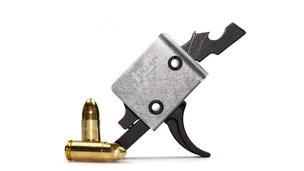 CMC Triggers AR-15/AR-10 9mm PCC Single Stage Drop-In Trigger, Tactical Curved, 3.5 lb Pull, Black, 95501