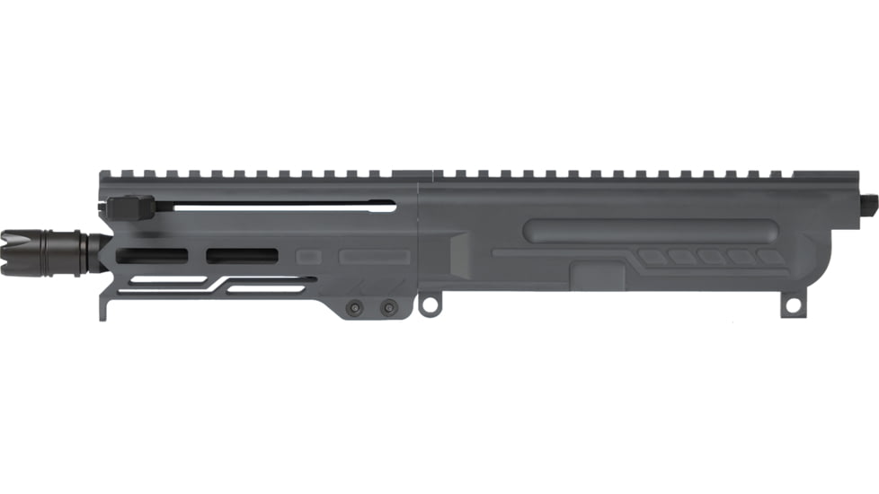 CMMG DISSENT Upper Receiver, 5.7x28mm, 6.5in, 1-9 Twist, 1/2x28 Thread, Zeroed Linear Compensator, Sniper Grey, 57BA8AE-SG