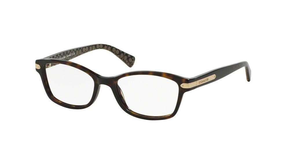 Coach HC6065 Eyeglass Frames 5291-49 - Dk Tort/Dk Tort Military Sig C Frame