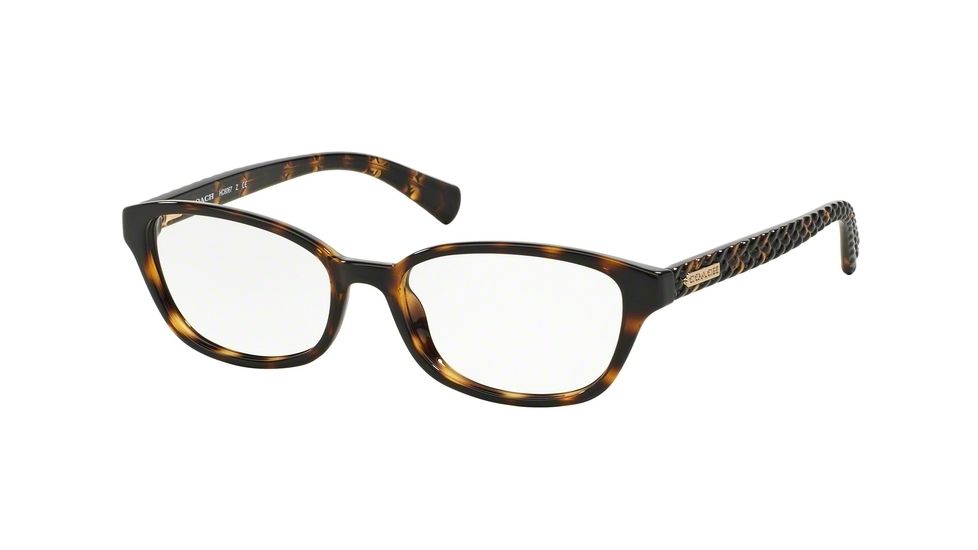 Coach HC6067 Single Vision Prescription Eyeglasses 5120-50 - Dark Tortoise Frame