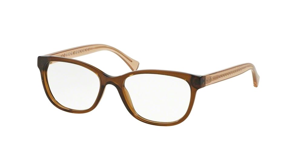 Coach HC6072 Bifocal Prescription Eyeglasses 5328-50 - Brown Glitter/Crystal Lt Brown Frame