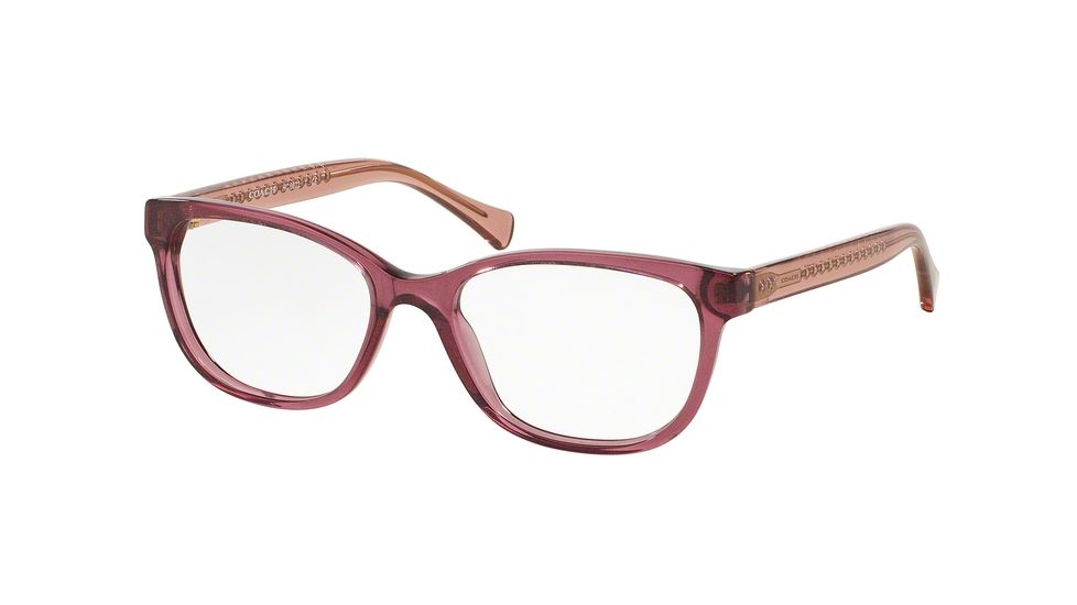 Coach HC6072 Bifocal Prescription Eyeglasses 5329-50 - Blk Cherry Glitter/Crys Cherry Frame