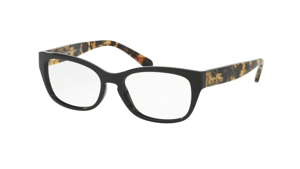 Coach HC6104F Single Vision Prescription Eyeglasses 5449-53 - Black/dark Vintage Tortoise Frame