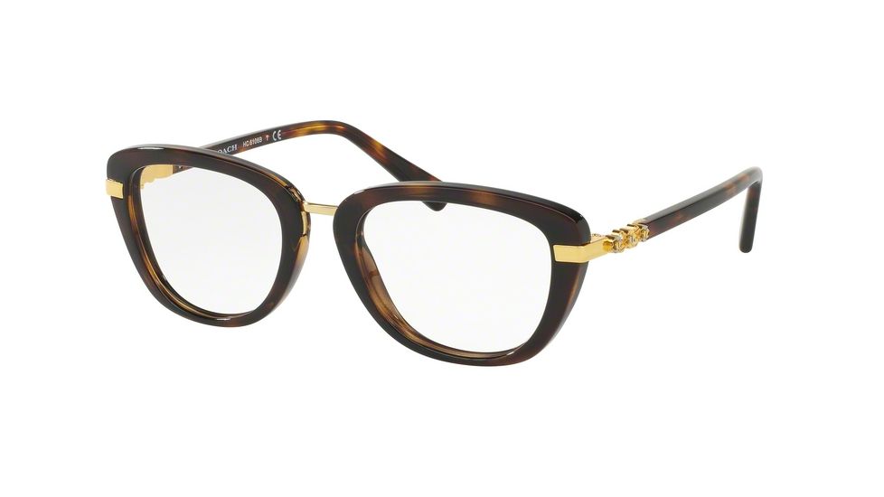 Coach HC6106B Eyeglass Frames 5453-50 - Dark Tortoise/Gold Frame