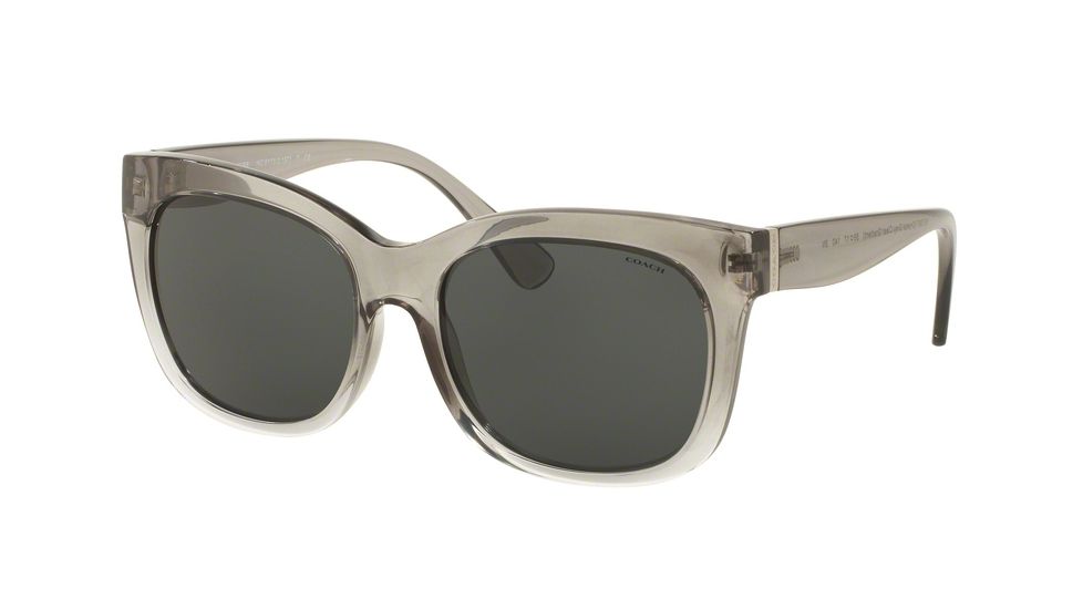 Coach HC8173 Single Vision Prescription Sunglasses HC8173-537387-56 - Lens Diameter 56 mm, Frame Color Crystal Grey Clear Gradient