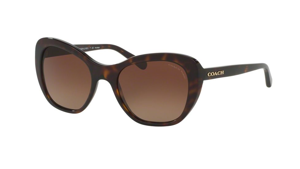 Coach HC8204F Sunglasses 5120T5-54 - Dark Tortoise Frame, Brown Gradient Polarized Lenses