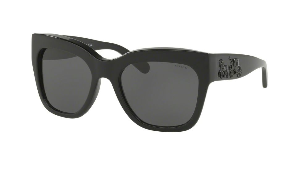 Coach HC8213F Single Vision Prescription Sunglasses HC8213F-500287-56 - Lens Diameter 56 mm, Frame Color Black