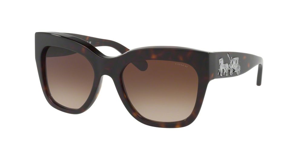 Coach HC8213F Single Vision Prescription Sunglasses HC8213F-512013-56 - Lens Diameter 56 mm, Frame Color Dark Tortoise