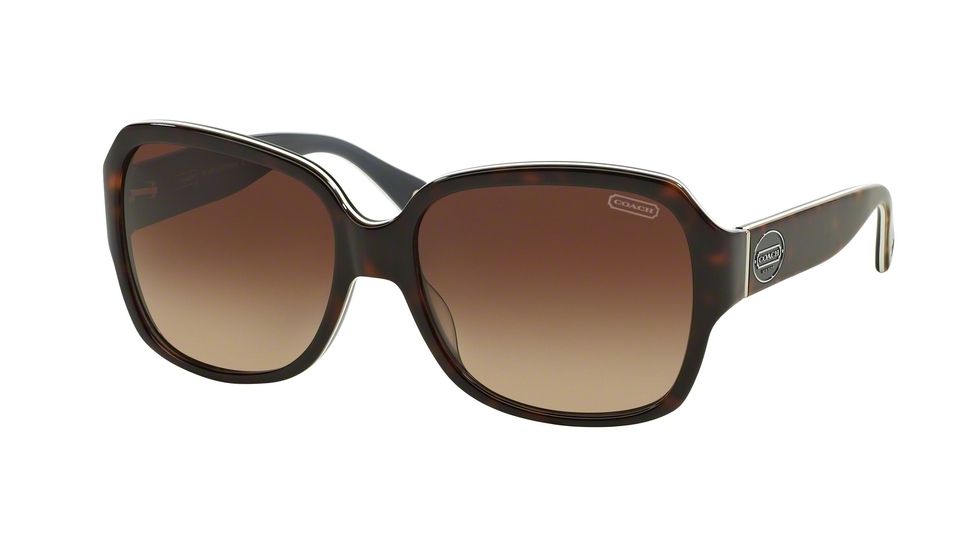Coach L037 BRIDGET HC8043 Sunglasses 508913-59 - Dark Tortoise Grey Frame, Dark Brown Gradient Lenses