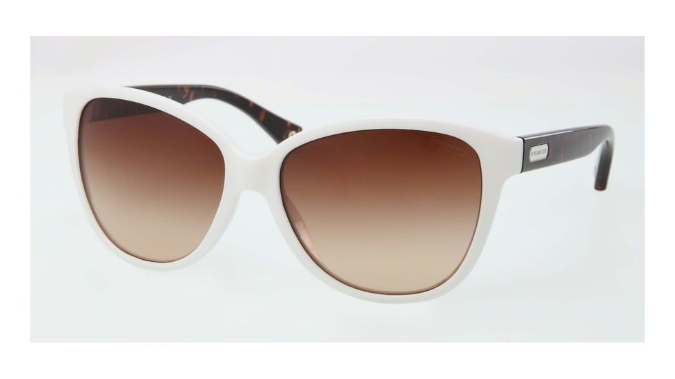 Coach L065 ROBYN HC8074 Sunglasses 514913-58 - White/Dark Tortoise Frame, Brown Gradient Lenses
