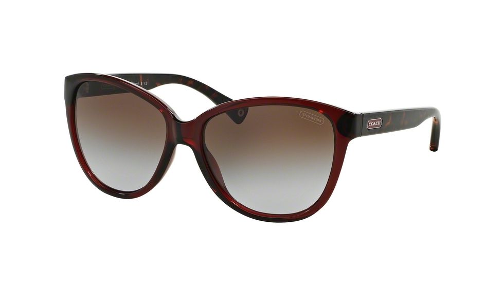 Coach L065 ROBYN HC8074 Sunglasses 514768-58 - Burgundy/Dark Tortoise Frame, Brown Purple Gradient Lenses