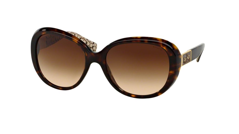Coach L094 CARTER HC8120 Sunglasses 526213-57 - Dark Tort/Dark Tort Sand Sig C Frame, Brown Gradient Lenses