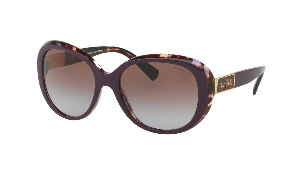 Coach L094 CARTER HC8120 Sunglasses 537868-57 - Purple Tortoise Frame, Brown Purple Gradient Lenses