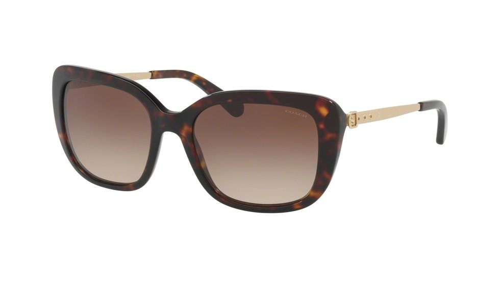 Coach L1004 HC8229 Single Vision Prescription Sunglasses HC8229-548513-55 - Lens Diameter 55 mm, Frame Color Dark Tortoise