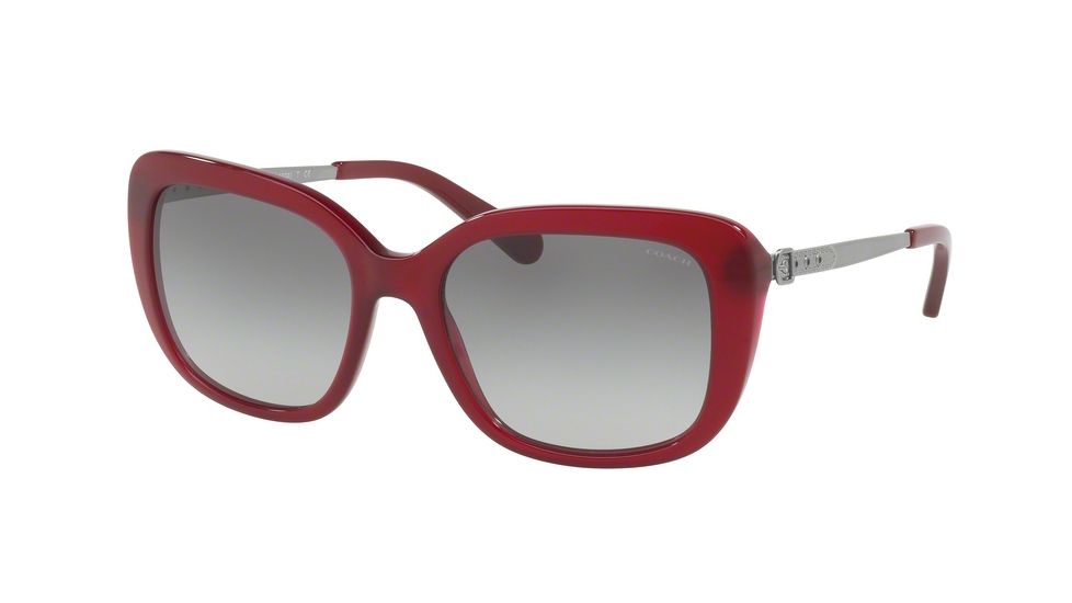 Coach L1004 HC8229 Single Vision Prescription Sunglasses HC8229-550311-55 - Lens Diameter 55 mm, Frame Color Aubergine
