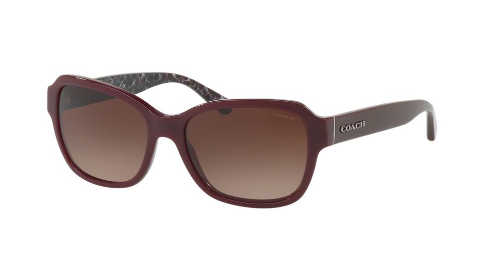 Coach L1010 HC8232 Single Vision Prescription Sunglasses HC8232-550913-56 - Lens Diameter 56 mm, Frame Color Oxblood