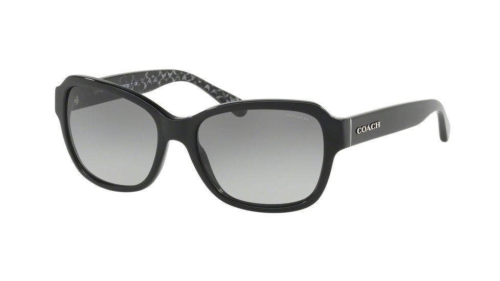 Coach L1010 HC8232 Single Vision Prescription Sunglasses HC8232-551011-56 - Lens Diameter 56 mm, Frame Color Black
