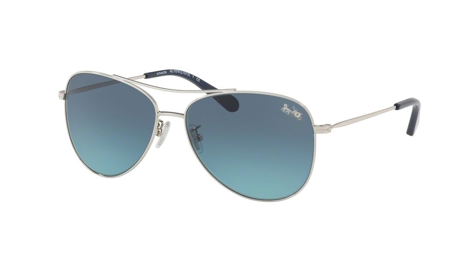 Coach L1013 HC7079 Progressive Prescription Sunglasses HC7079-90014S-58 - Lens Diameter 58 mm, Frame Color Silver