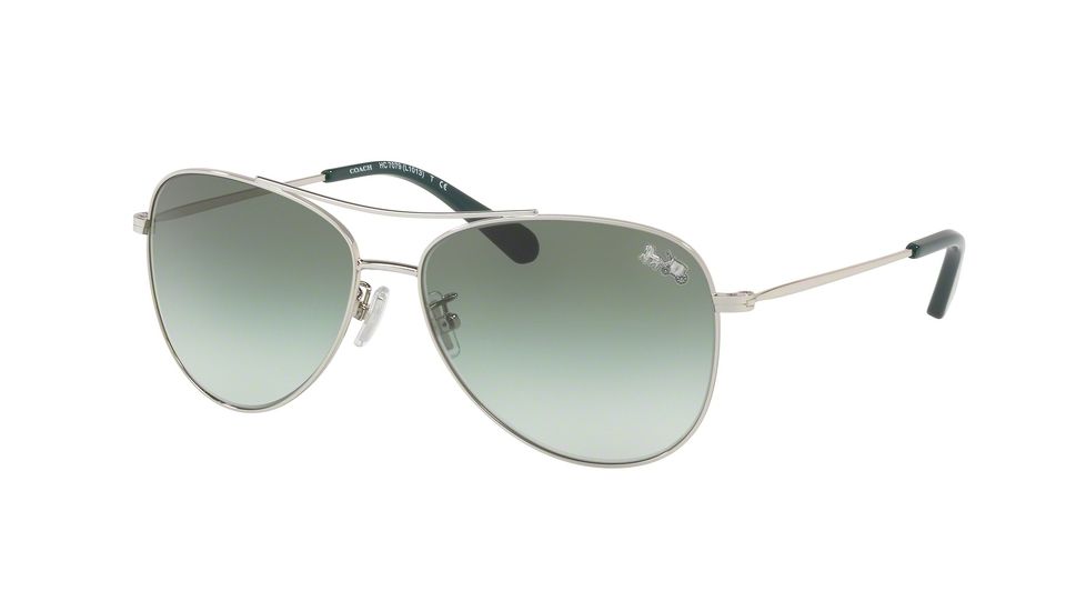 Coach L1013 HC7079 Progressive Prescription Sunglasses HC7079-90018E-58 - Lens Diameter 58 mm, Frame Color Silver