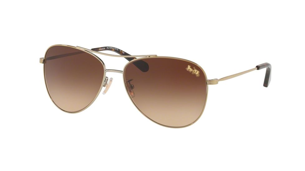 Coach L1013 HC7079 Progressive Prescription Sunglasses, 58mm, Light Gold, HC7079-932213-58-PRO