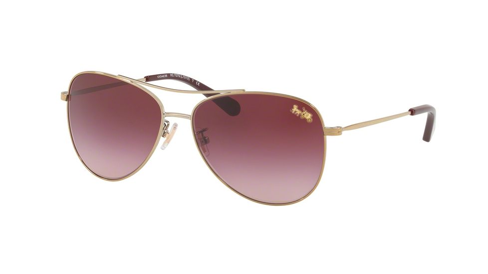 Coach L1013 HC7079 Progressive Prescription Sunglasses HC7079-93228H-58 - Lens Diameter 58 mm, Frame Color Light Gold