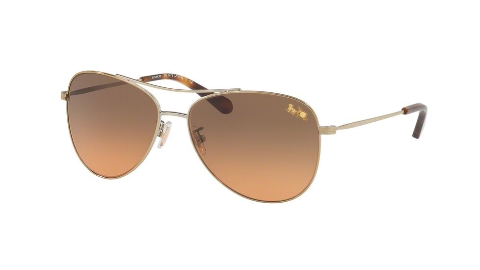 Coach L1013 HC7079 Progressive Prescription Sunglasses HC7079-932295-58 - Lens Diameter 58 mm, Frame Color Light Gold
