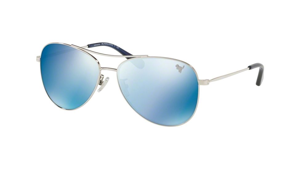 Coach L1013 HC7079 Progressive Prescription Sunglasses HC7079-900155-58 - Lens Diameter 58 mm, Frame Color Silver
