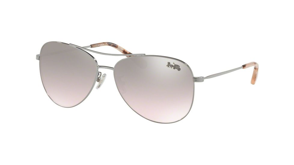 Coach L1013 HC7079 Progressive Prescription Sunglasses, 58mm, Shiny Gunmetal, HC7079-93318Z-58-PRO