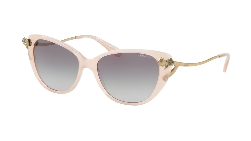 Coach L1022 HC8242BF Sunglasses 511311-56 - Milky Pink Blush Frame, Grey Gradient Lenses