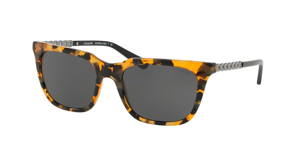 Coach L1025 HC8236 Prescription Sunglasses HC8236-538887-56 - Lens Diameter 56 mm, Frame Color Honey Mosiac