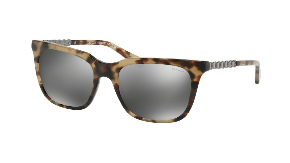 Coach L1025 HC8236 Prescription Sunglasses, 56mm, Grey Green Tort, HC8236-55186G-56-SV