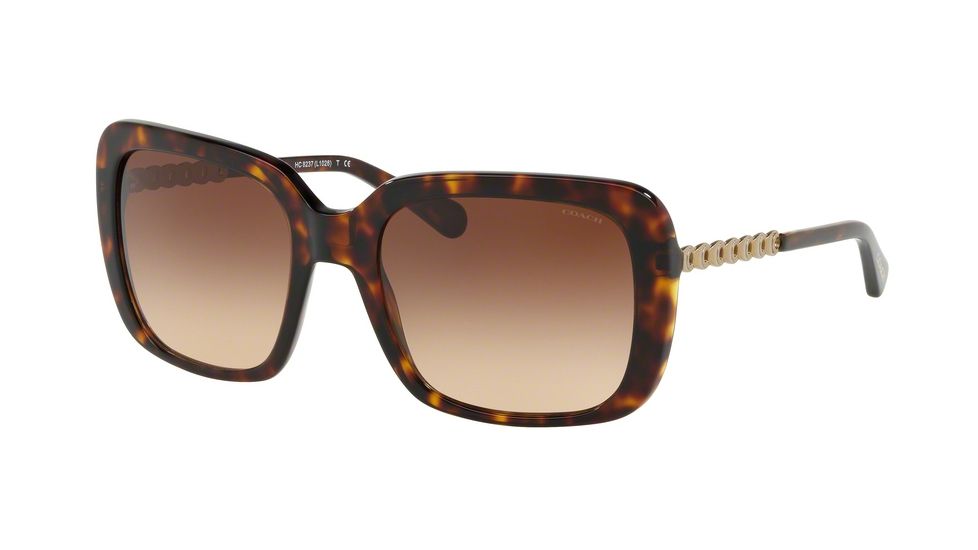 Coach L1026 HC8237 Bifocal Prescription Sunglasses, 57mm, Dark Tortoise, HC8237-548574-57-BI