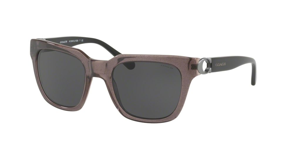 Coach L1029 HC8240F Sunglasses 544787-52 - Dirty Lilac Frame, Dark Grey Solid Lenses