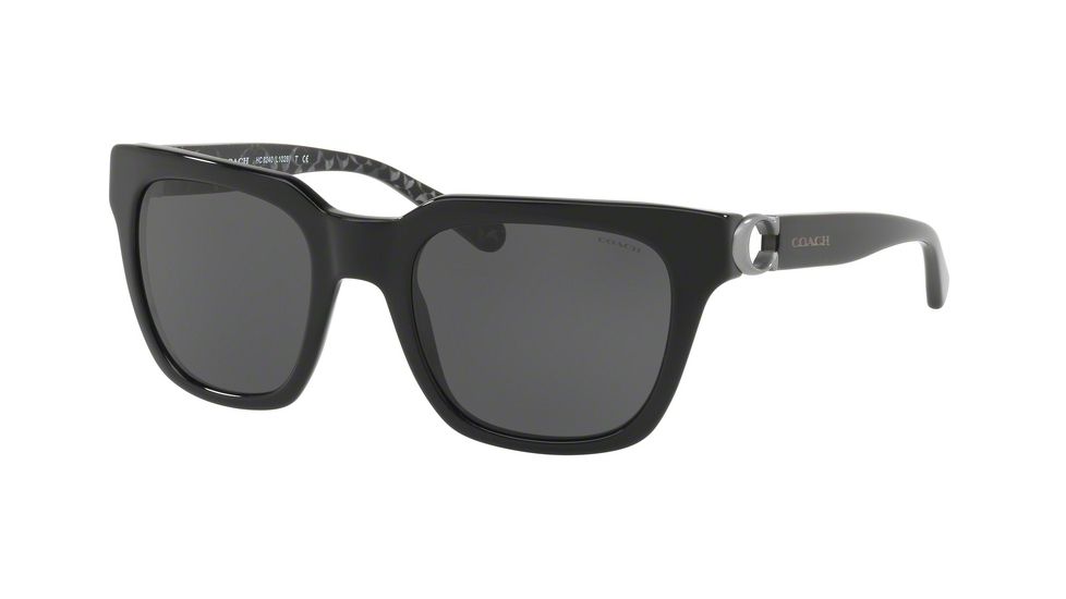 Coach L1029 HC8240F Sunglasses 551087-52 - Black Frame, Dark Grey Solid Lenses
