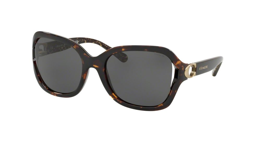 Coach L1030 HC8238 Progressive Prescription Sunglasses HC8238-550787-57 - Lens Diameter 57 mm, Frame Color Dark Tortoise