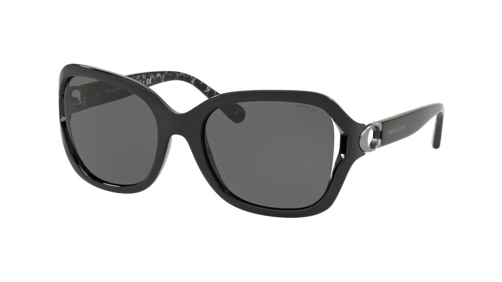 Coach L1030 HC8238 Progressive Prescription Sunglasses HC8238-551087-57 - Lens Diameter 57 mm, Frame Color Black
