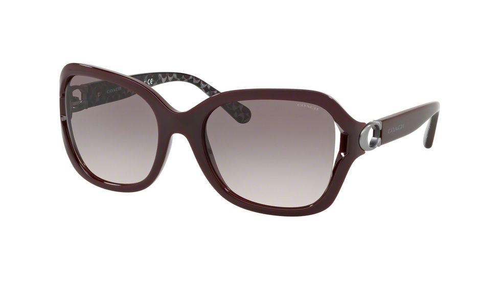 Coach L1030 HC8238 Progressive Prescription Sunglasses HC8238-55203B-57 - Lens Diameter 57 mm, Frame Color Match Oxblood