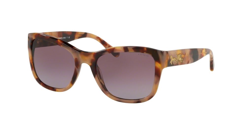 Coach L1046 HC8243F Sunglasses 55298H-55 - Honey Tort Frame, Purple Gradient Lenses