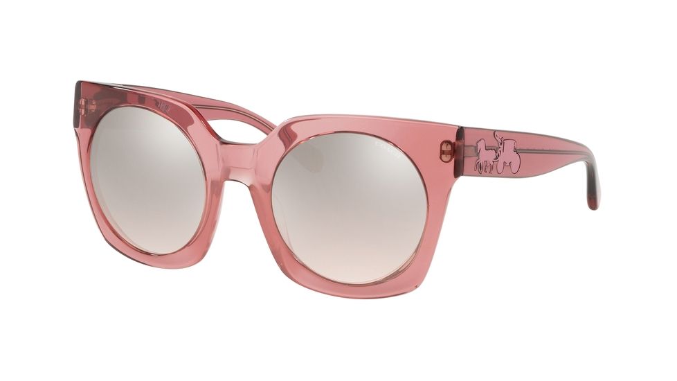 Coach L1047 HC8250 Sunglasses 55278Z-51 - Trans Pink Frame, Silver Pink Gradient Flash Lenses