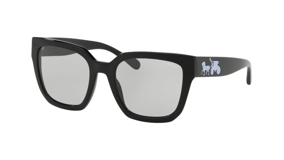Coach L1049 HC8249 Progressive Prescription Sunglasses, 53mm, Black Solid, HC8249-500287-53-PRO