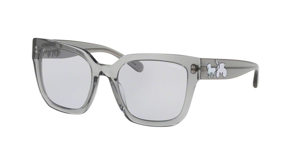 Coach L1049 HC8249 Progressive Prescription Sunglasses, 53mm, Grey Trans, HC8249-51721A-53-PRO