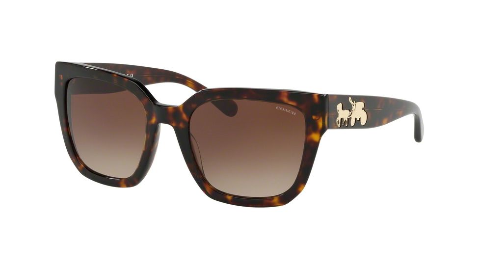 Coach L1049 HC8249 Progressive Prescription Sunglasses, 53mm, Dark Tortoise, HC8249-541713-53-PRO