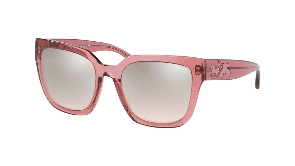 Coach L1049 HC8249 Progressive Prescription Sunglasses HC8249-55278Z-53 - Lens Diameter 53 mm, Frame Color Trans Pink