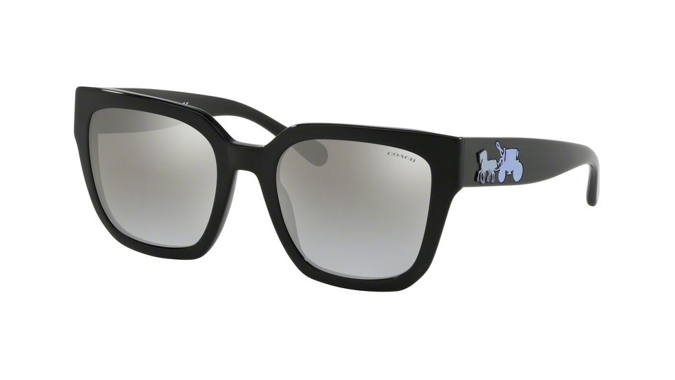 Coach L1049 HC8249 Progressive Prescription Sunglasses, 53mm, Black, HC8249-50026V-53-PRO