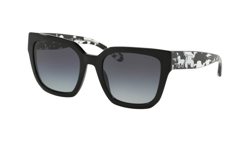 Coach L1049 HC8249 Progressive Prescription Sunglasses, 53mm, Black, HC8249-50028G-53-PRO