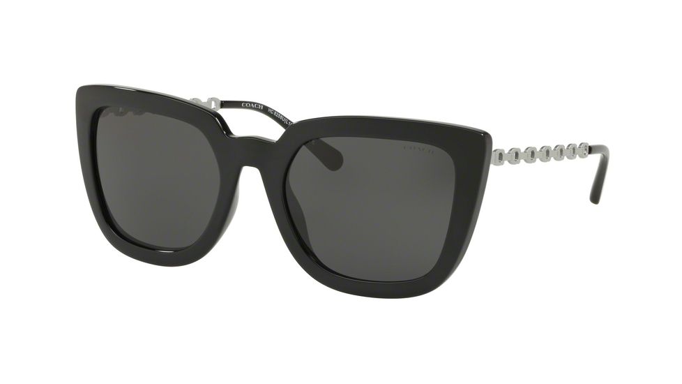 Coach L1064 HC8258U Prescription Sunglasses, 56mm, Black, HC8258U-500287-56-SV