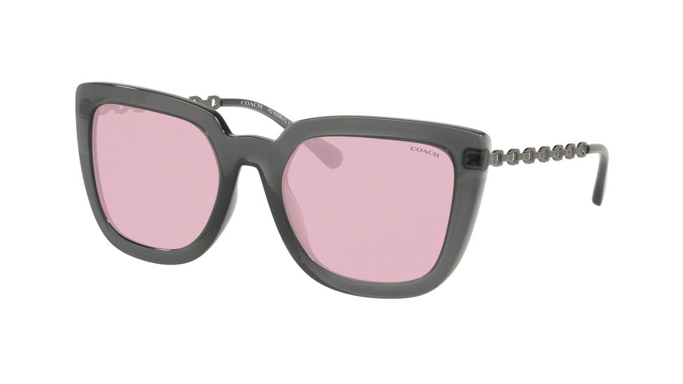 Coach L1064 HC8258U Prescription Sunglasses, 56mm, Transparent Grey, HC8258U-55370E-56-SV