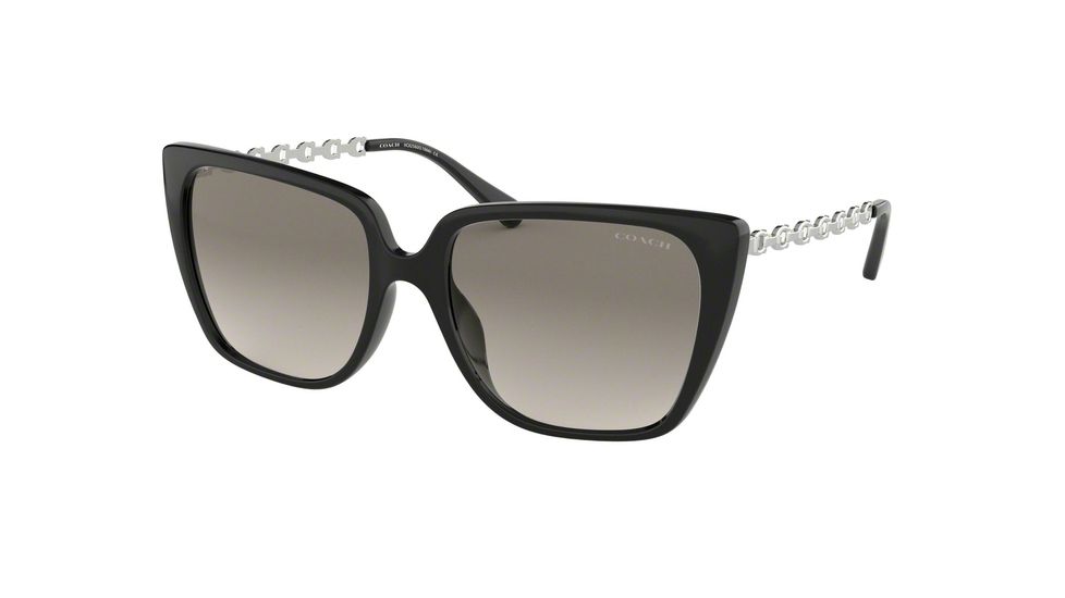 Coach L1066 HC8256U Sunglasses 500211-55 - Black Frame, Gray Gradient Lenses