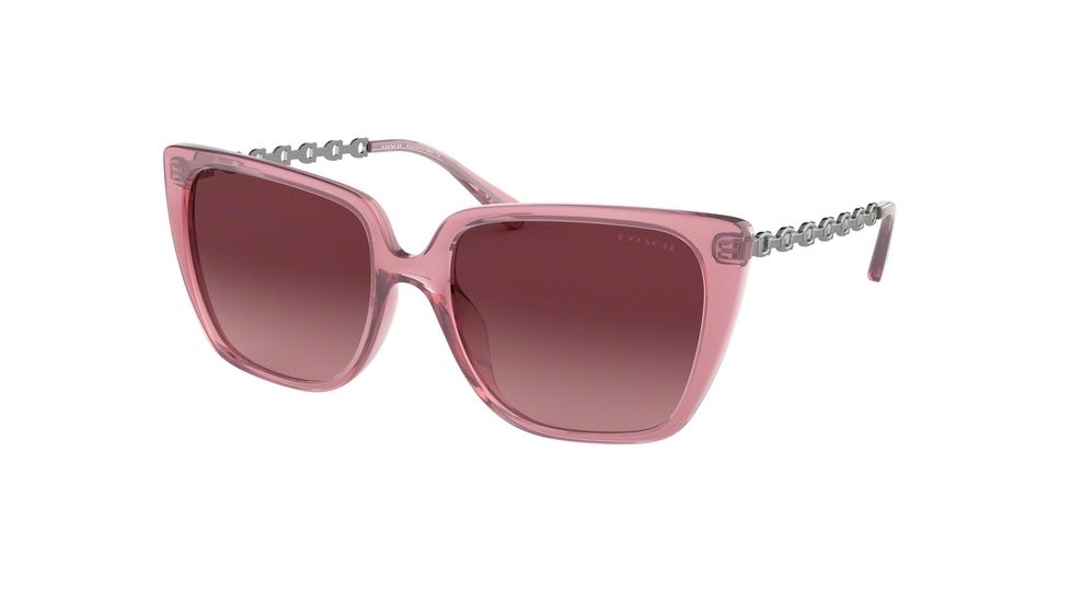 Coach L1066 HC8256U Sunglasses 55358H-55 - Transparent Purple Frame, Burgundy Gradient Lenses